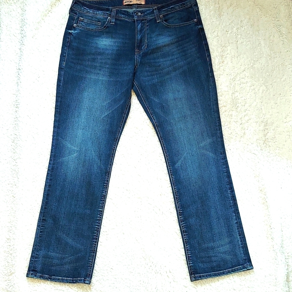 Men's Seven7 Premium Dark Wash Straight Fit Jeans - Picture 4 of 13